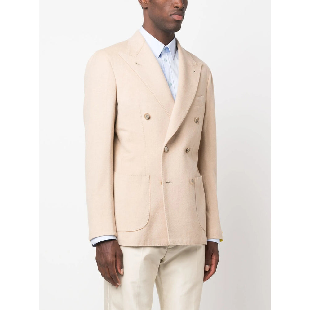 Camel Hair Double Breasted Suit Jacket