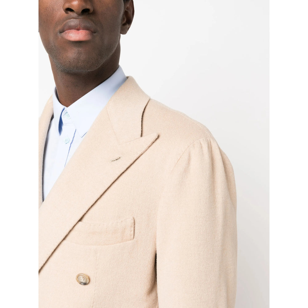 Camel Hair Double Breasted Suit Jacket