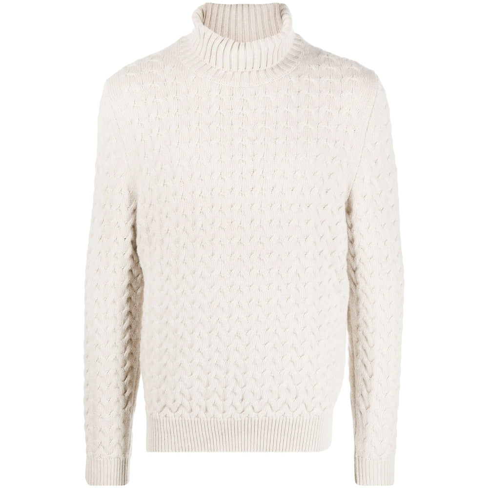 Virgin Wool Cashmere Cable Knit Sweater
