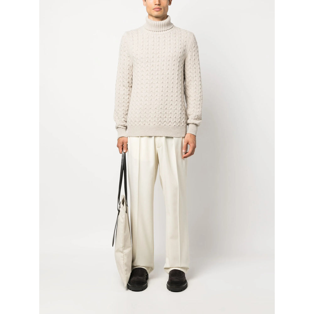 Virgin Wool Cashmere Cable Knit Sweater