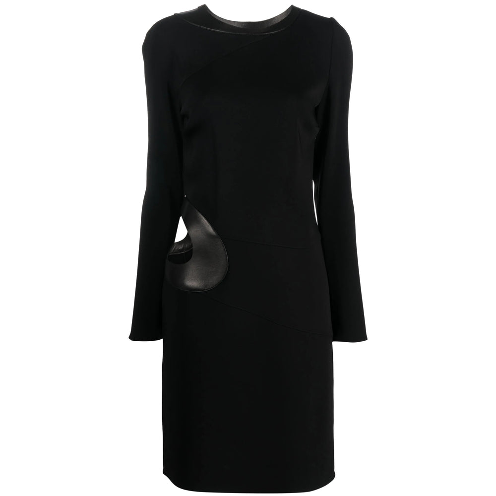 Sleek Jet Leather Cutout Top