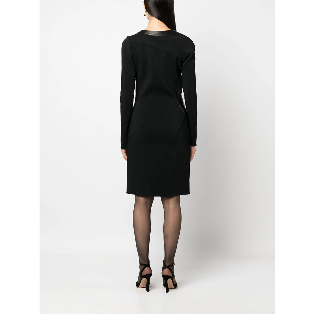 Sleek Jet Leather Cutout Top