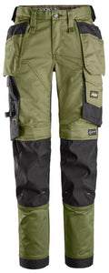 Snickers 6247 Khaki Green AllroundWork Women's Stretch Trousers Holster Pockets