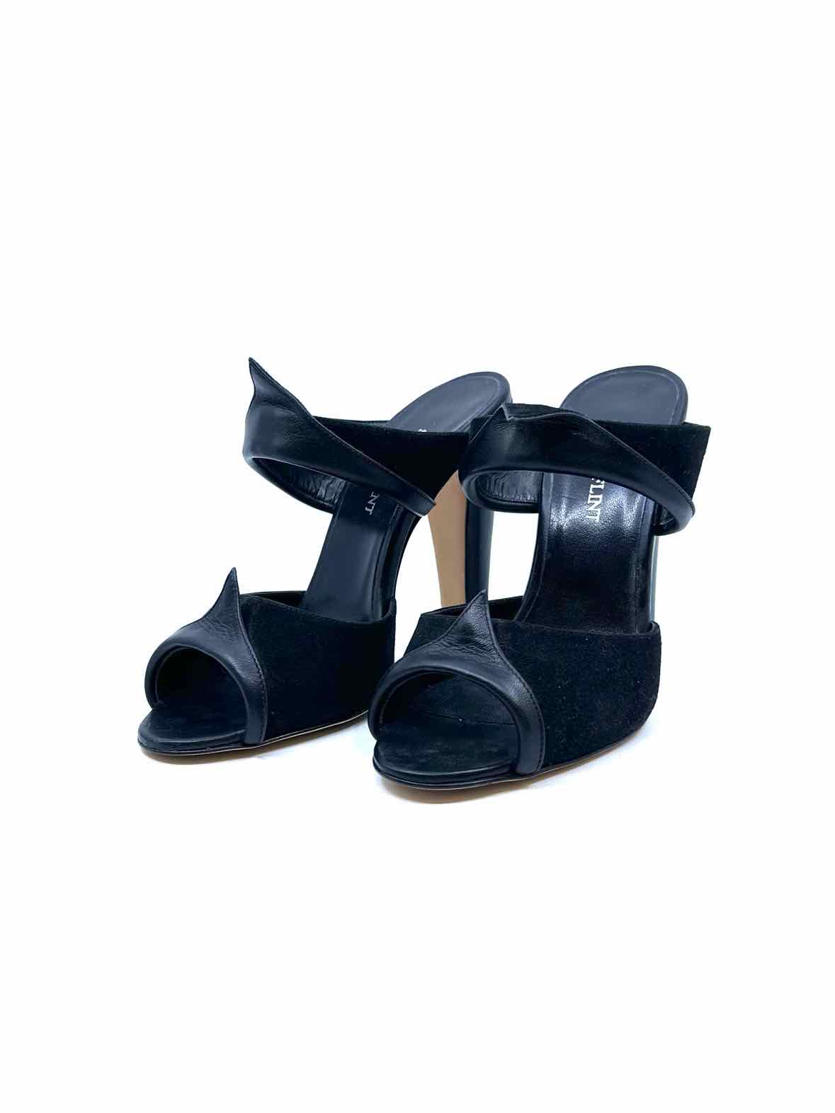 SARAH FLINT Size 8.5 Black Suede Leather Solid Sandals