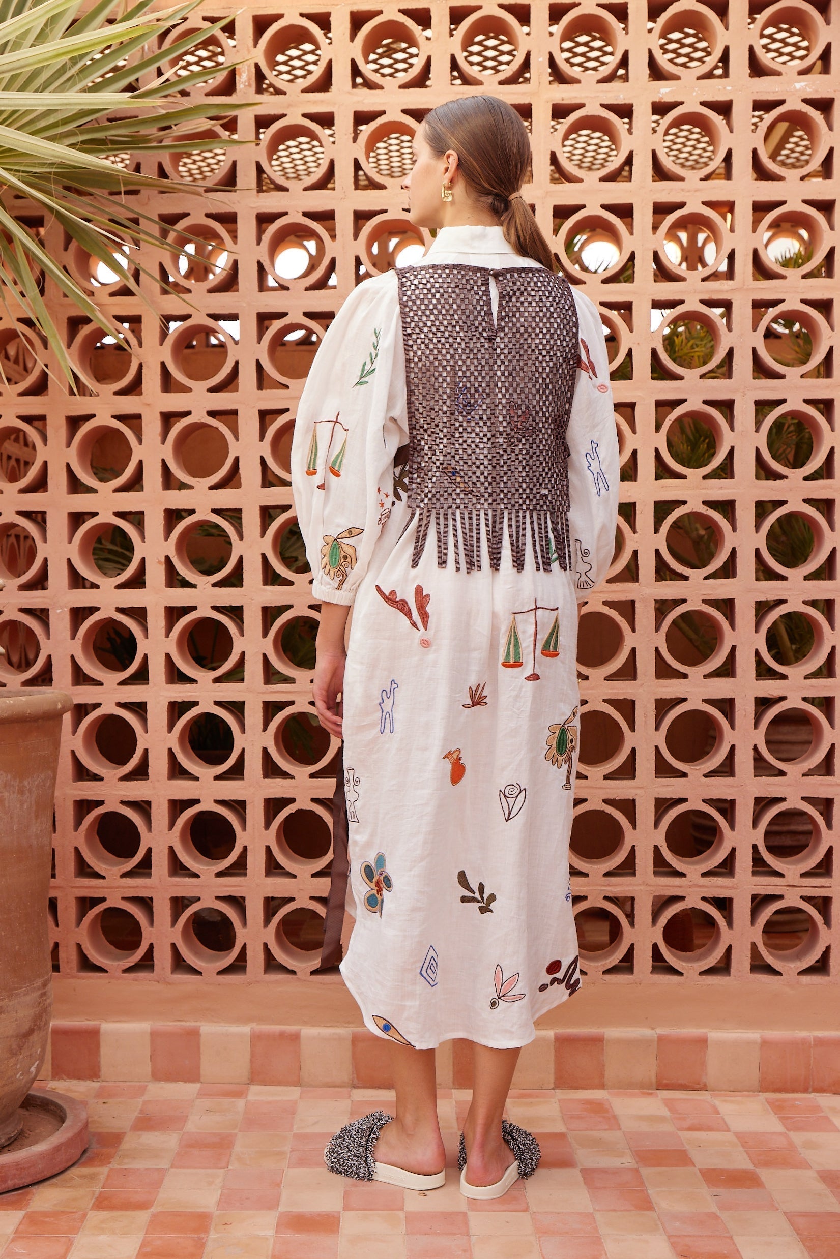 ALEMAIS MINA EMBROIDERED SHIRTDRESS
