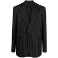 Black Wool Cashmere Peak Lapel Jacket