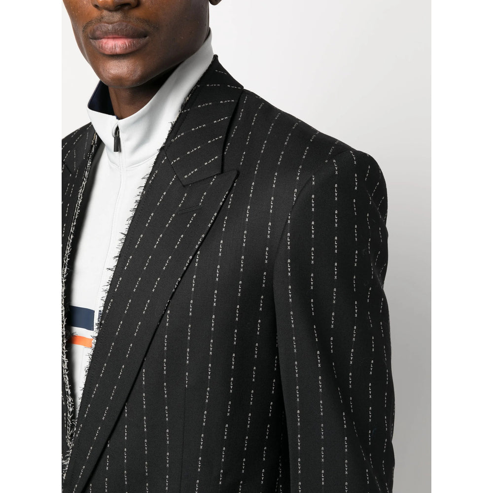 Black Wool Cashmere Peak Lapel Jacket