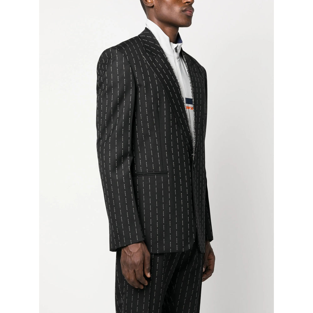 Black Wool Cashmere Peak Lapel Jacket