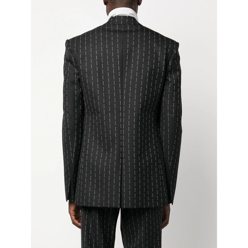 Black Wool Cashmere Peak Lapel Jacket