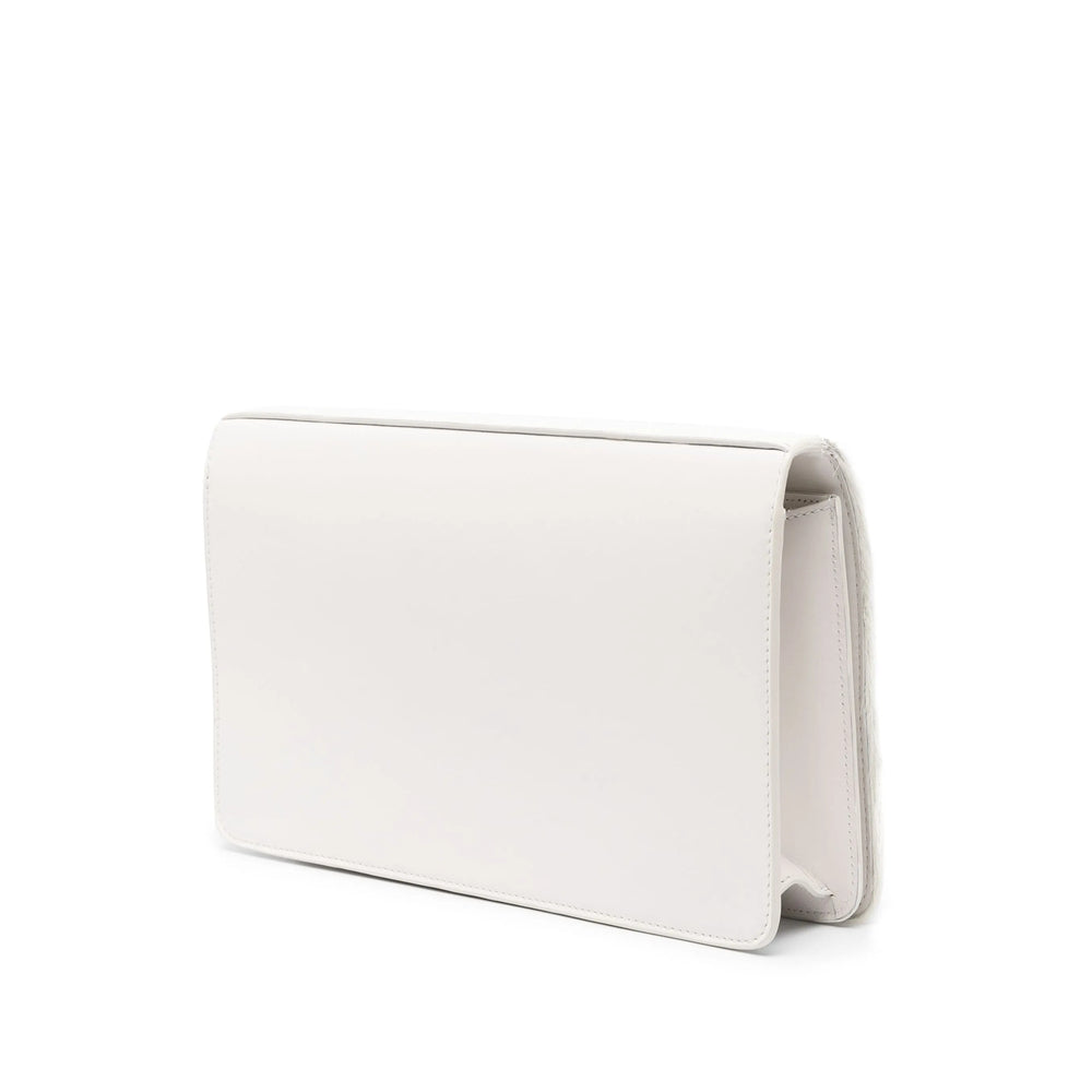 White Calf Leather Foldover Top