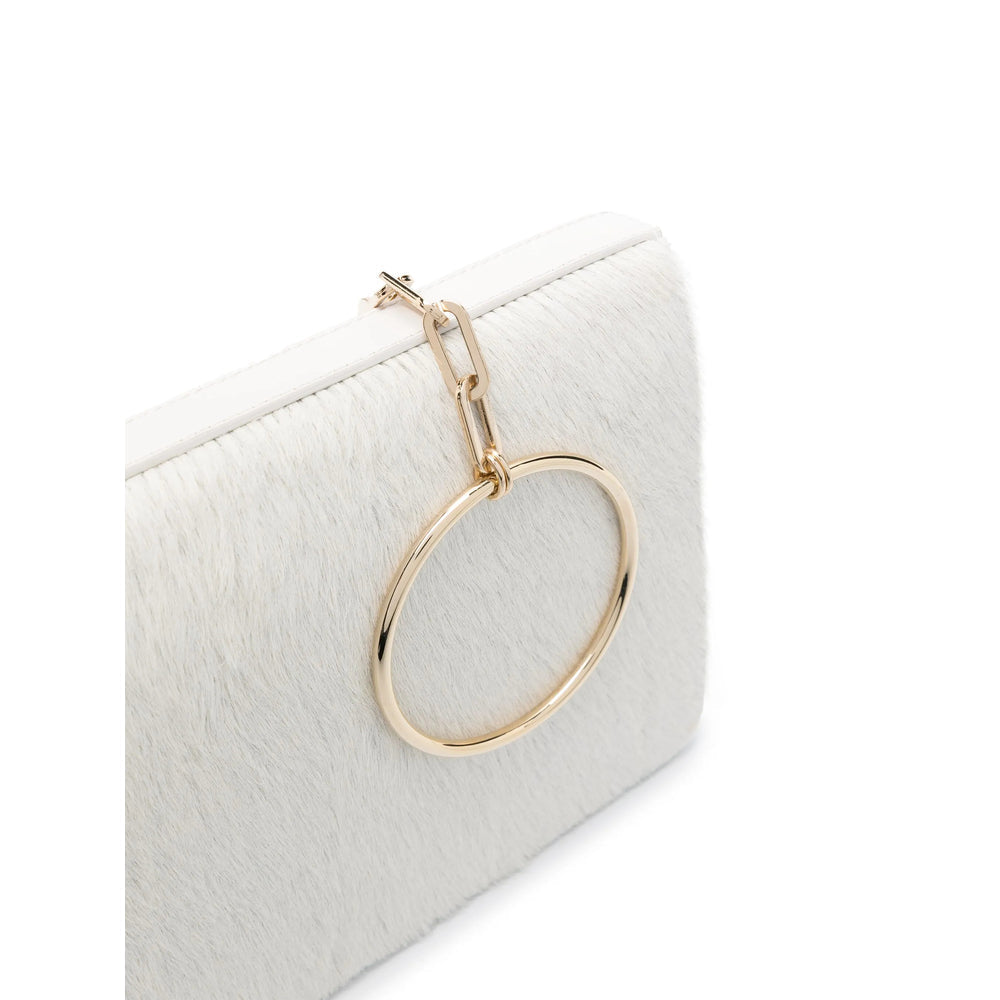 White Calf Leather Foldover Top