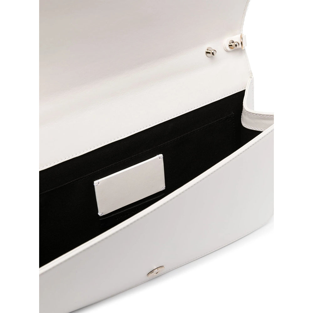 White Calf Leather Foldover Top