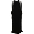 Silk Crepe Floor Gown With Panel Detail