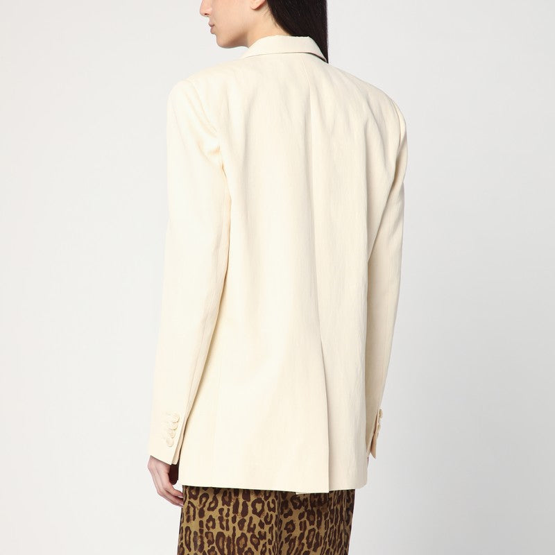 Single-breasted Jacket In Butter Colour