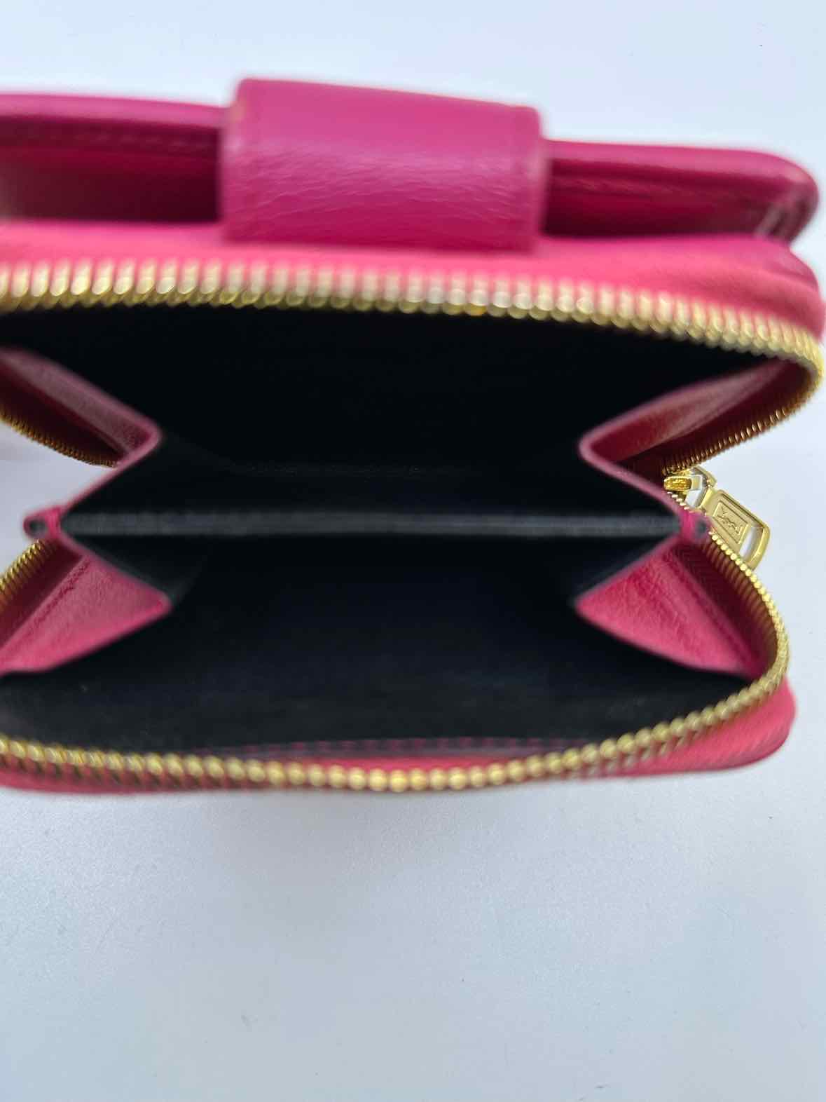 YVES SAINT LAURENT Hot Pink Leather Wallet