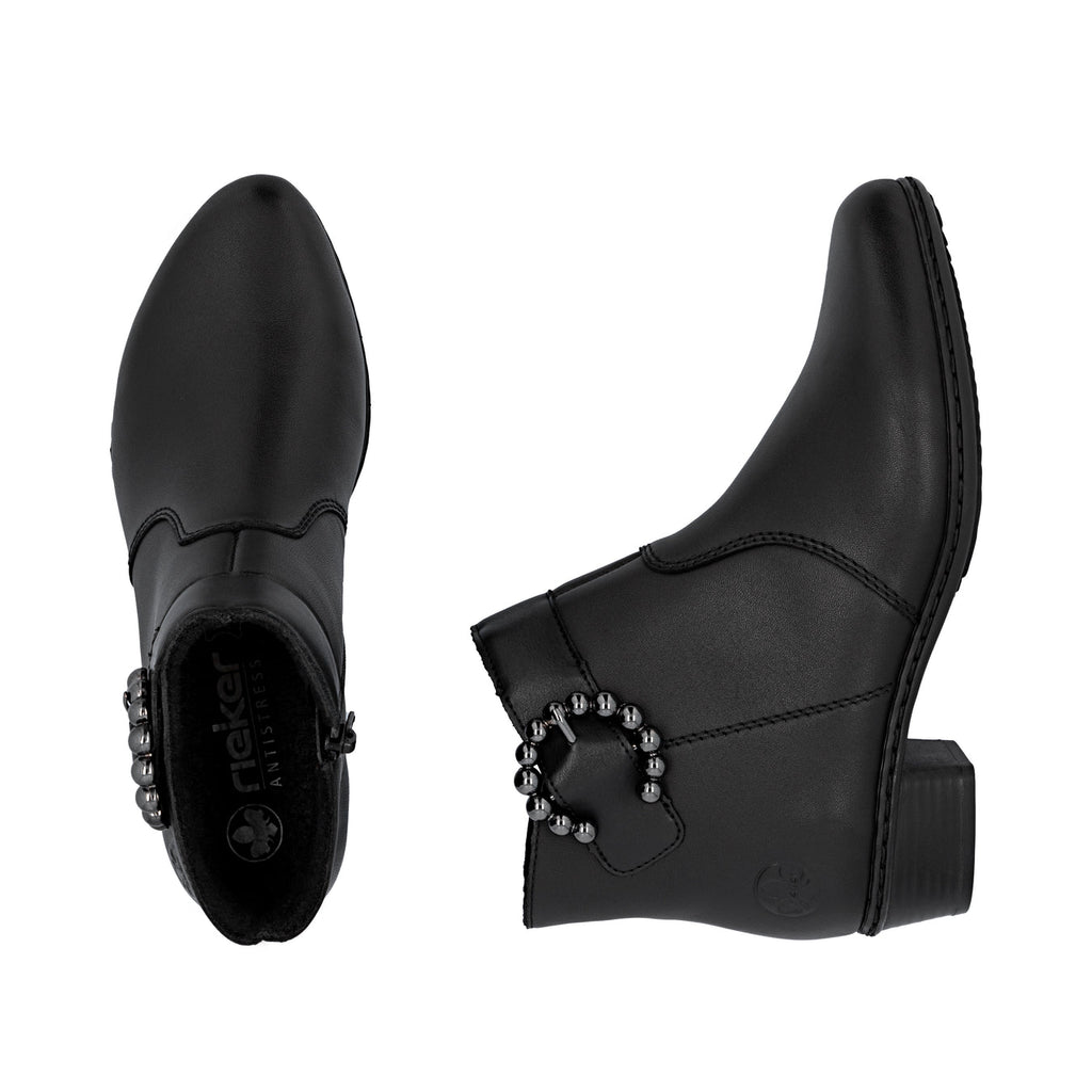 Rieker Womens Fashion Buckle Detail Ankle Boots | Black