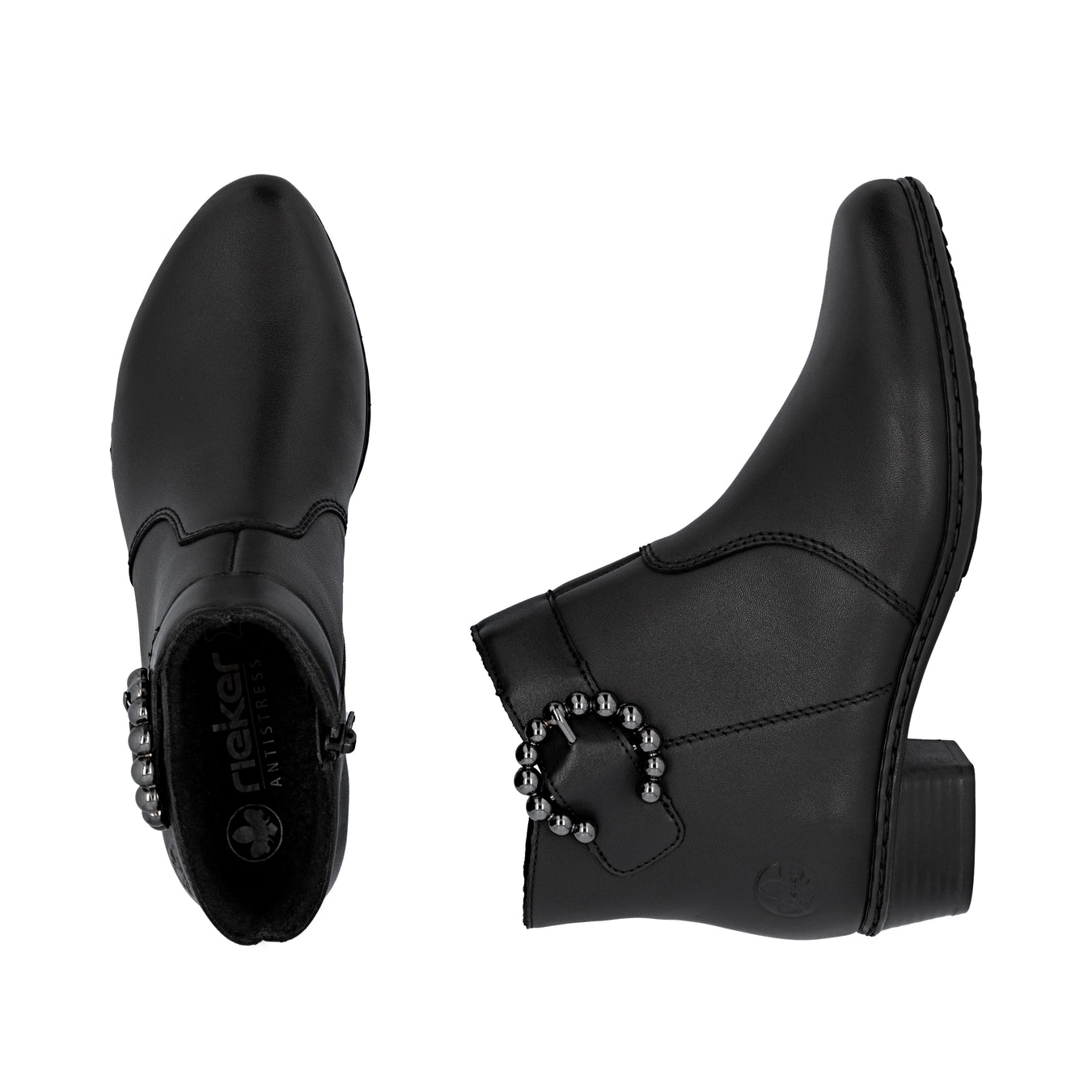 Rieker Womens Fashion Buckle Detail Ankle Boots | Black