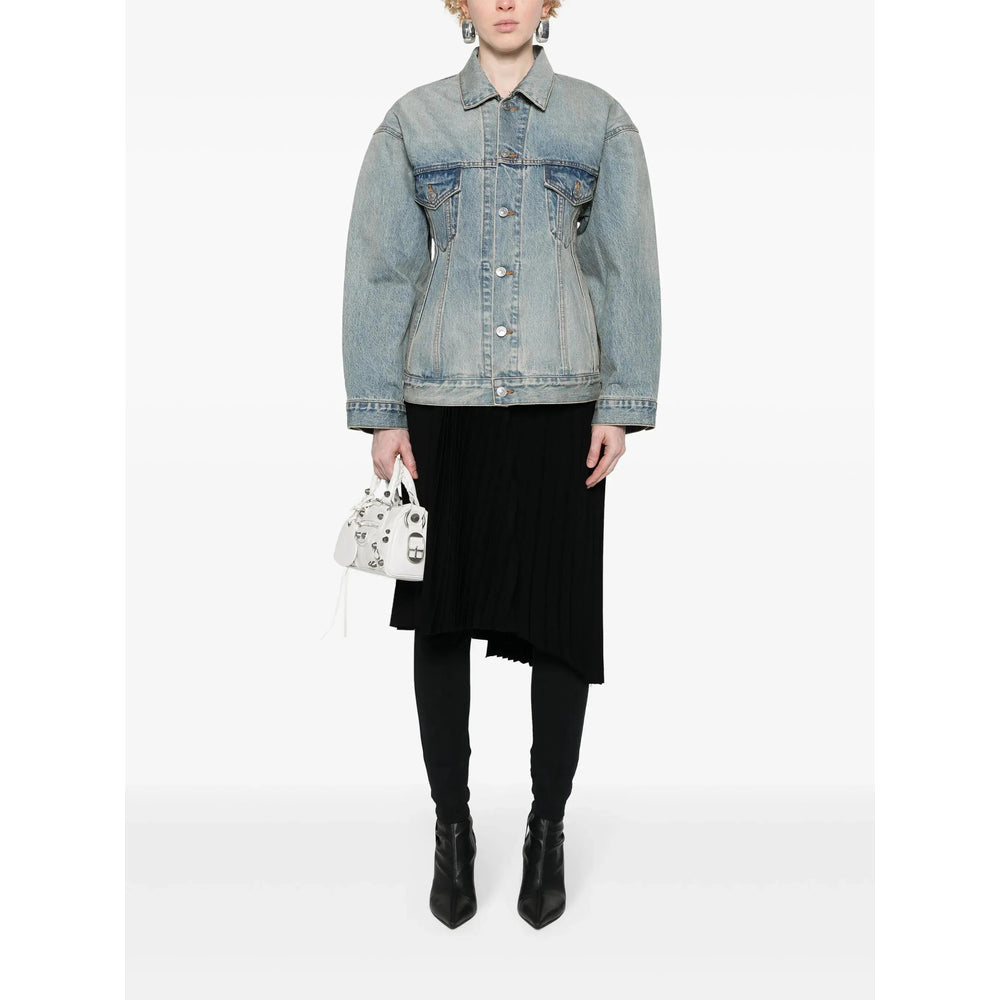 Soft Cotton Denim Point Collar Shirt