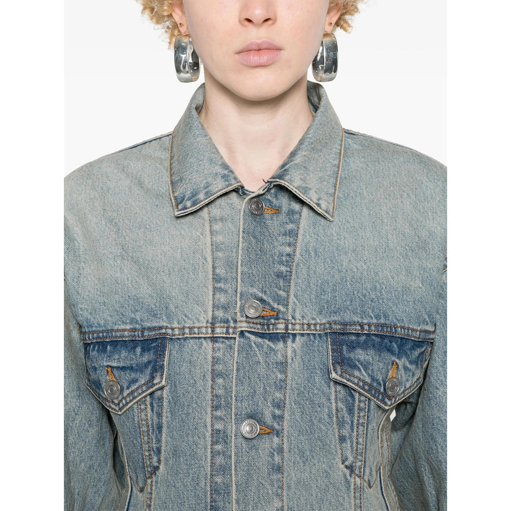 Soft Cotton Denim Point Collar Shirt