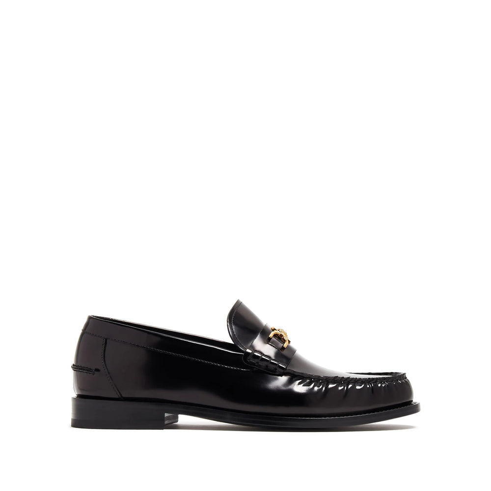 Black Calf Leather Slip-on Loafers