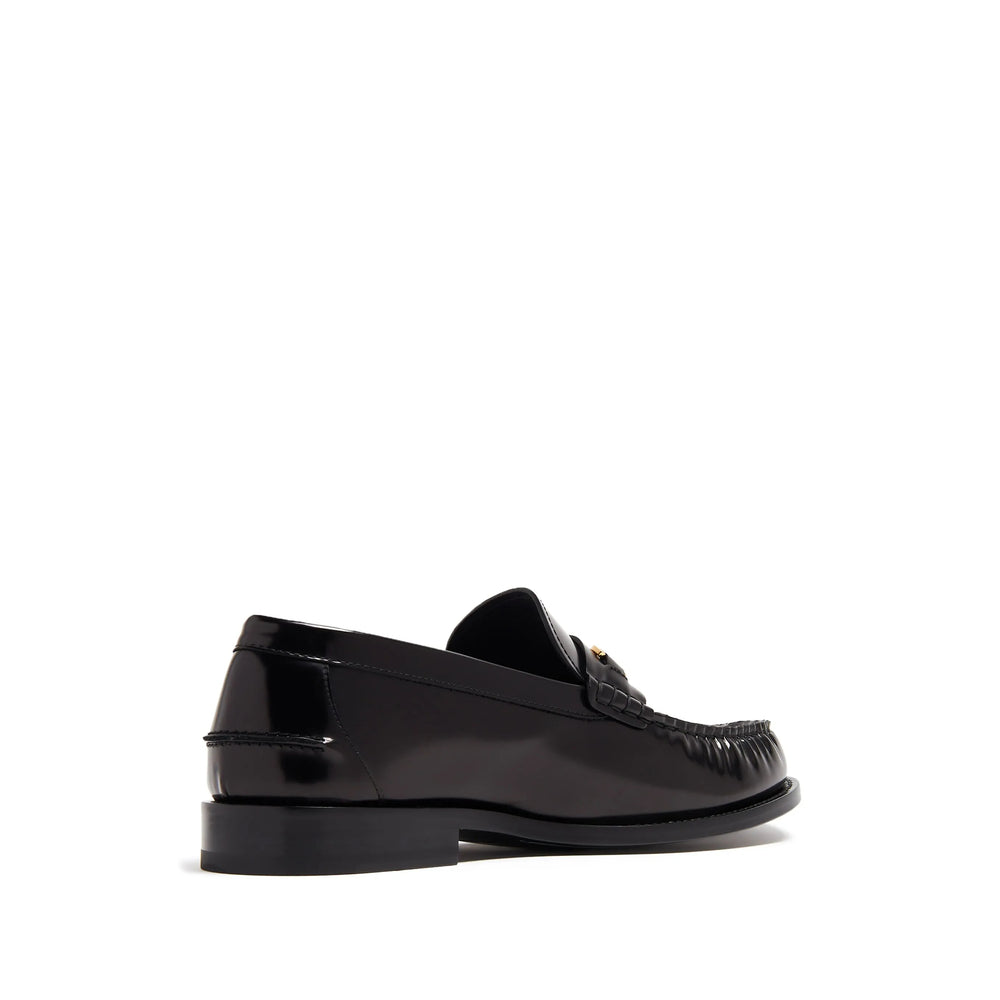 Black Calf Leather Slip-on Loafers