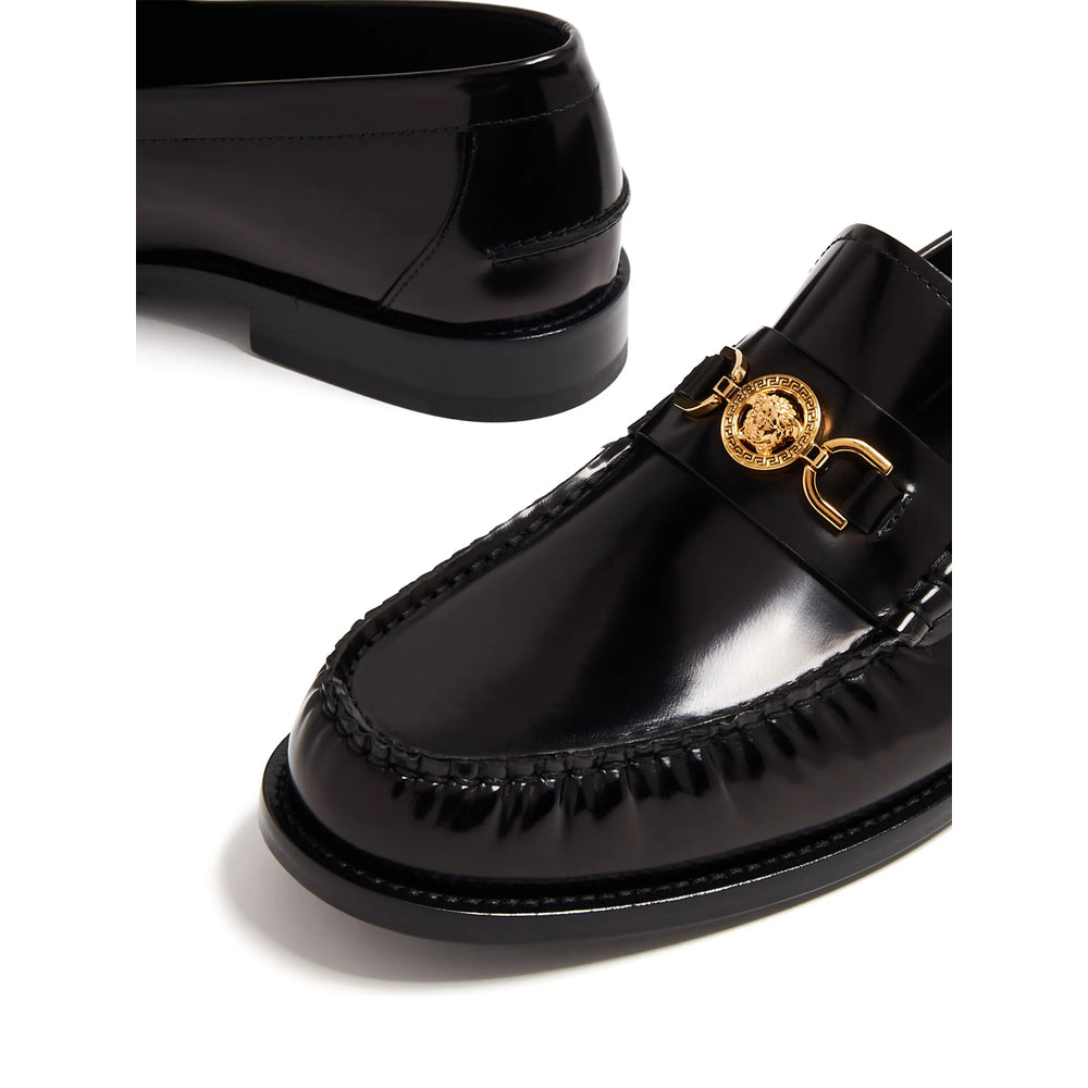 Black Calf Leather Slip-on Loafers
