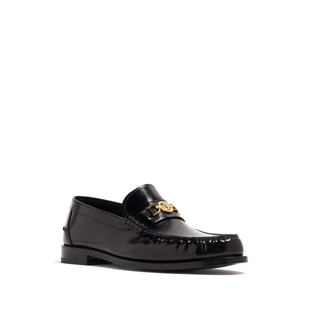 Black Calf Leather Slip-on Loafers