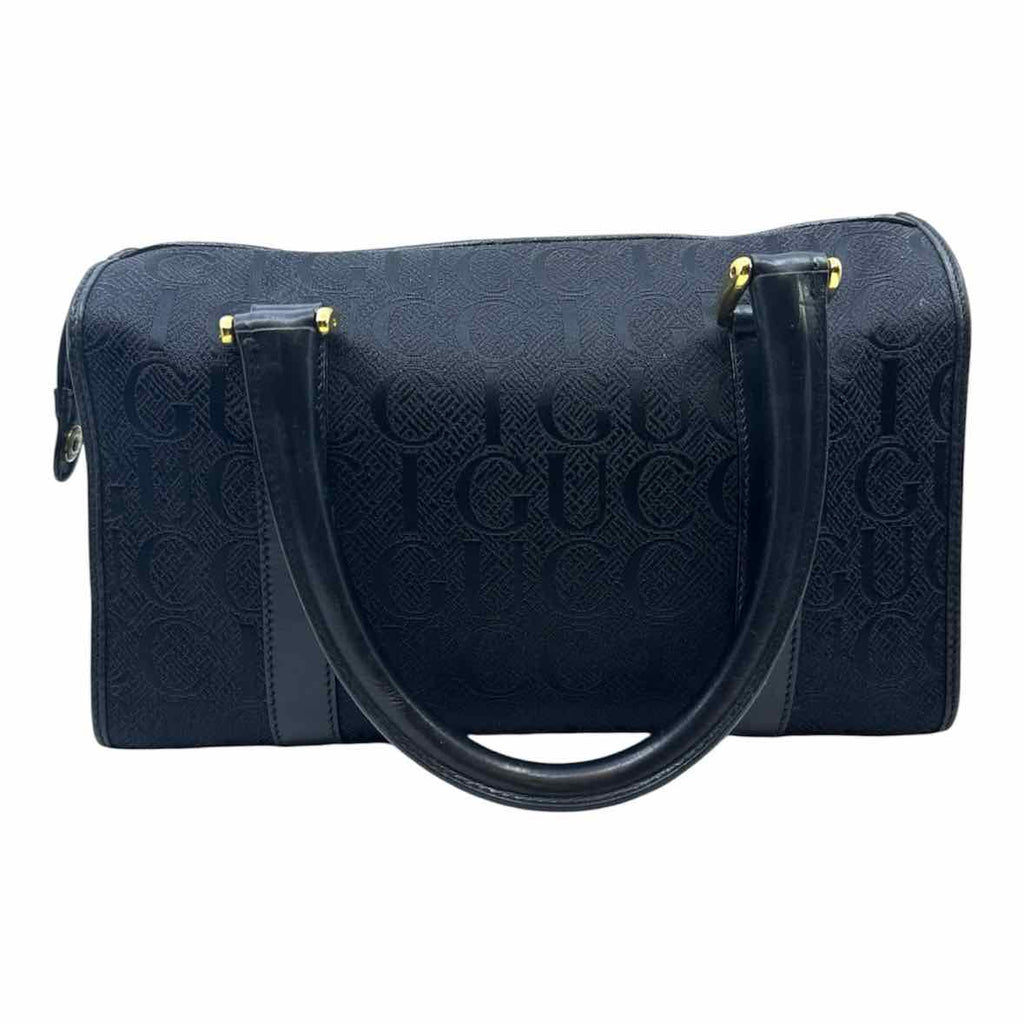 GUCCI Black Canvas Monogram Handbag