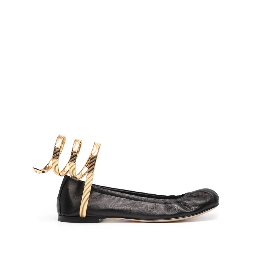 Snake Embellished Lambskin Pump