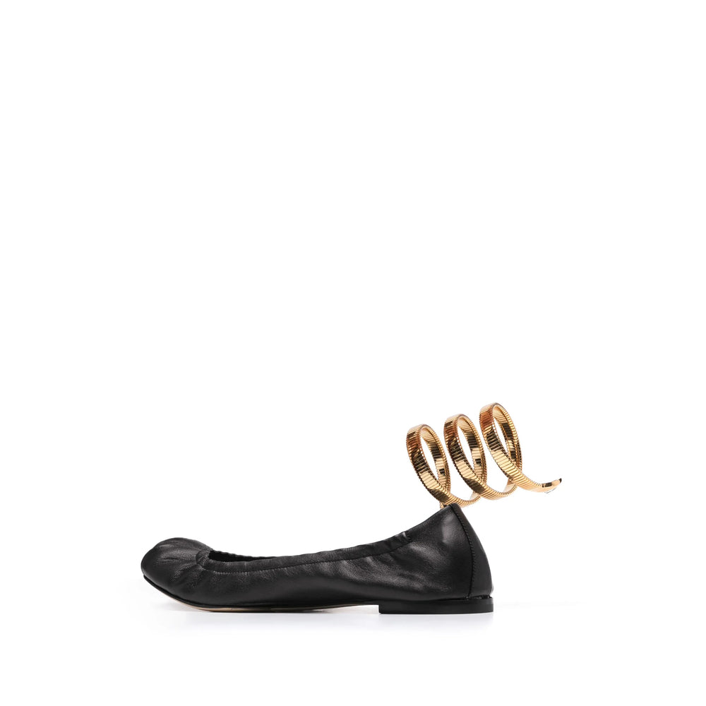 Snake Embellished Lambskin Pump