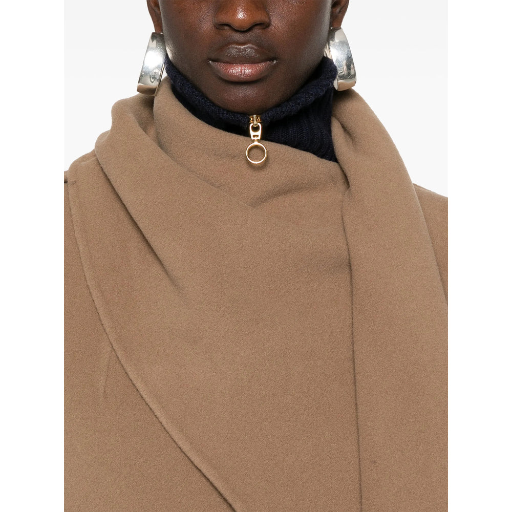 Virgin Wool V Neck Scarf Wrap