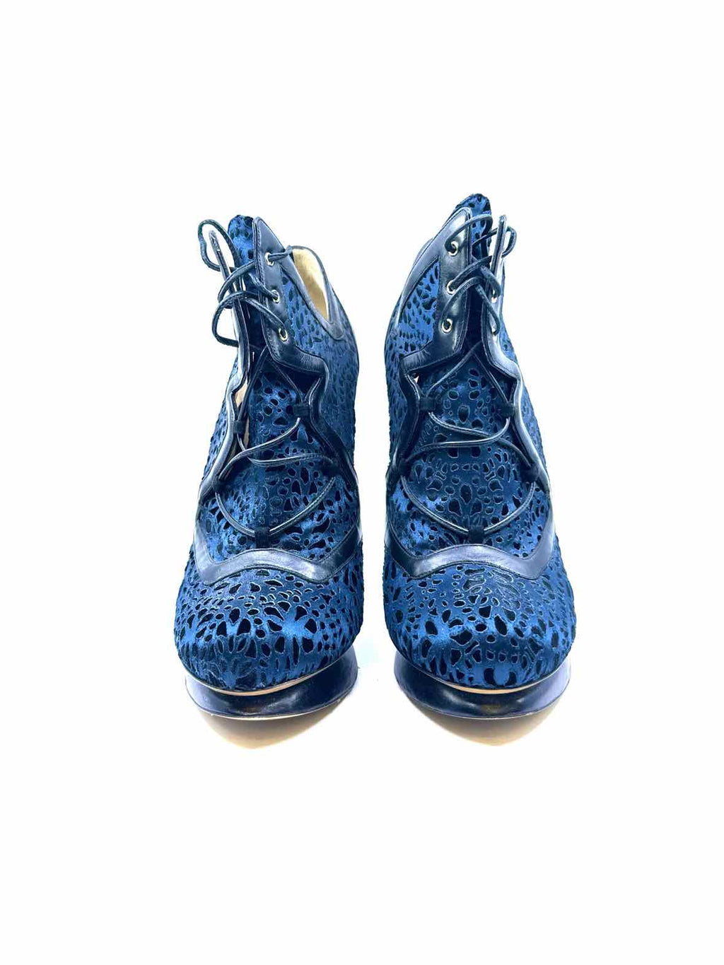 NICHOLAS KIRKWOOD Size 10 Navy Blue Ankle Boot