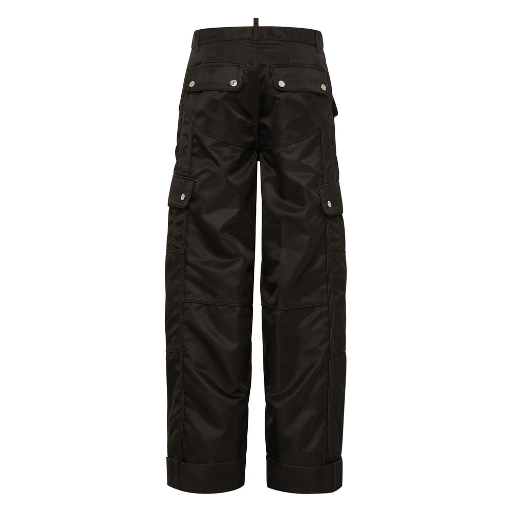 Satin High-waist Cargo Pant