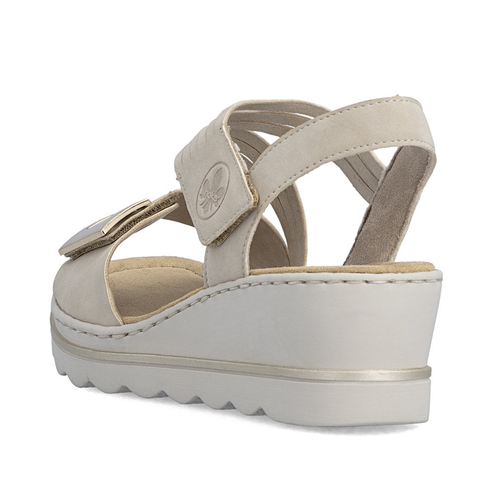 Rieker Womens Fashion Wedge Sandal | Beige
