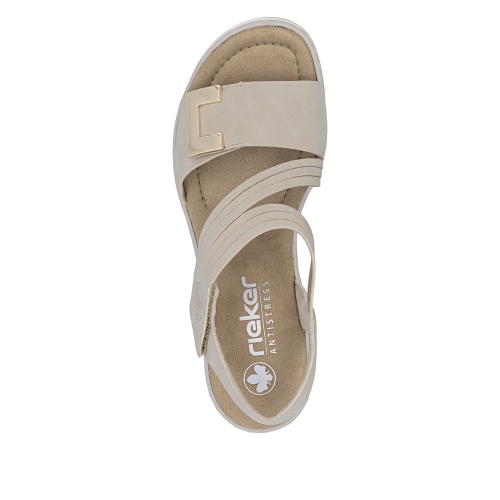 Rieker Womens Fashion Wedge Sandal | Beige