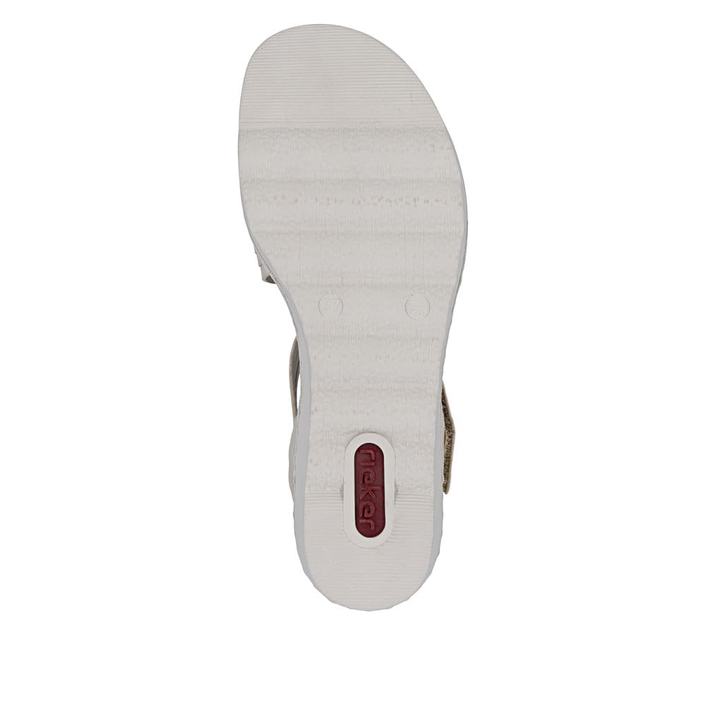 Rieker Womens Fashion Wedge Sandal | Beige