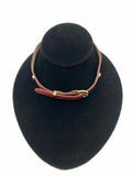 BVLGARI Burgundy Leather Necklace