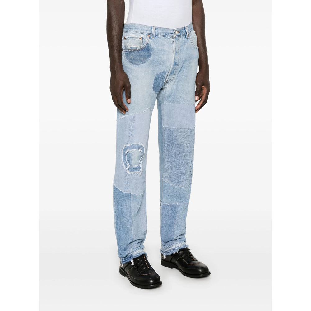 Mid-rise Patchwork Denim