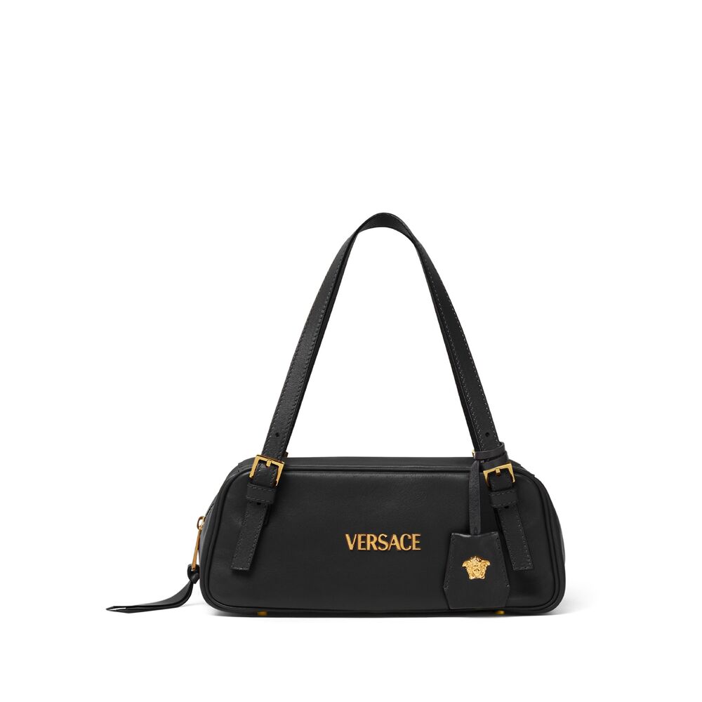 Black Lambskin Medusa Shoulder Bag