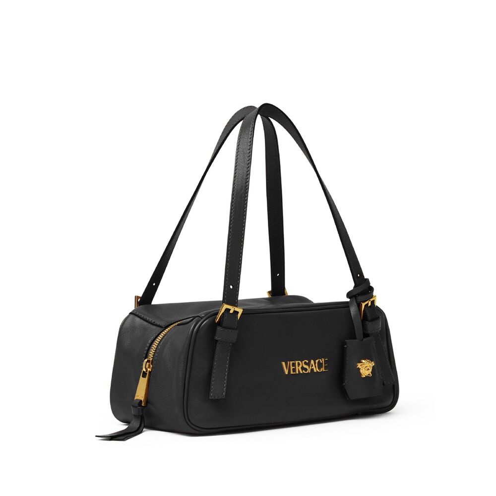 Black Lambskin Medusa Shoulder Bag