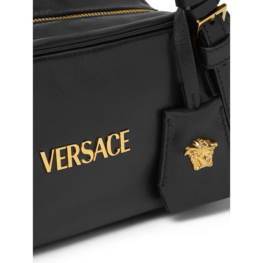 Black Lambskin Medusa Shoulder Bag