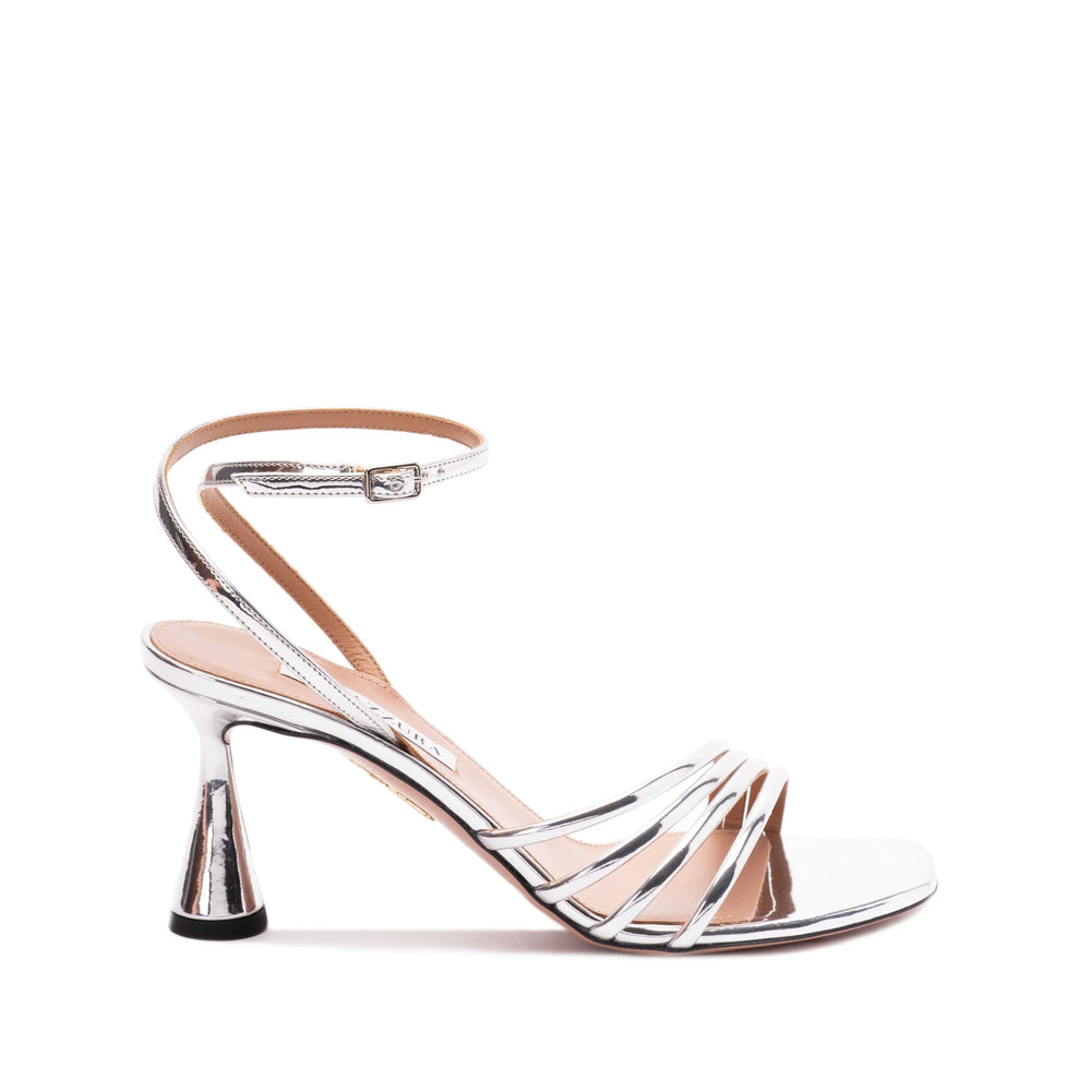 Silver-tone Ankle Strap Sandal