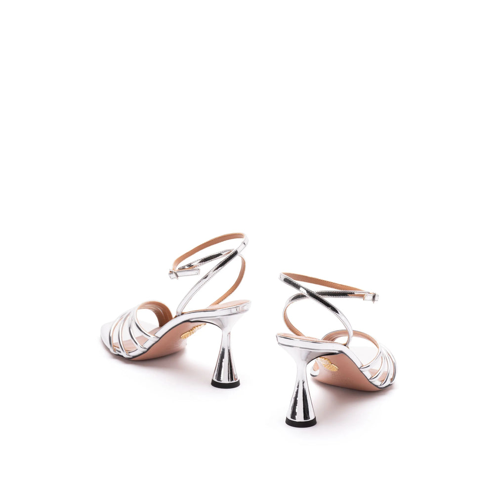 Silver-tone Ankle Strap Sandal