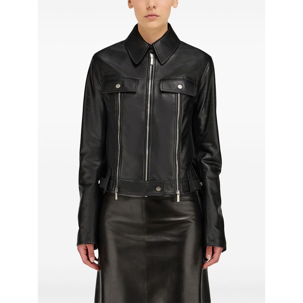 Streamlined Calf Leather Jacket