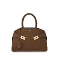 Taupe Brown Calfskin Tote Bag