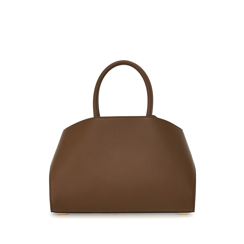Taupe Brown Calfskin Tote Bag