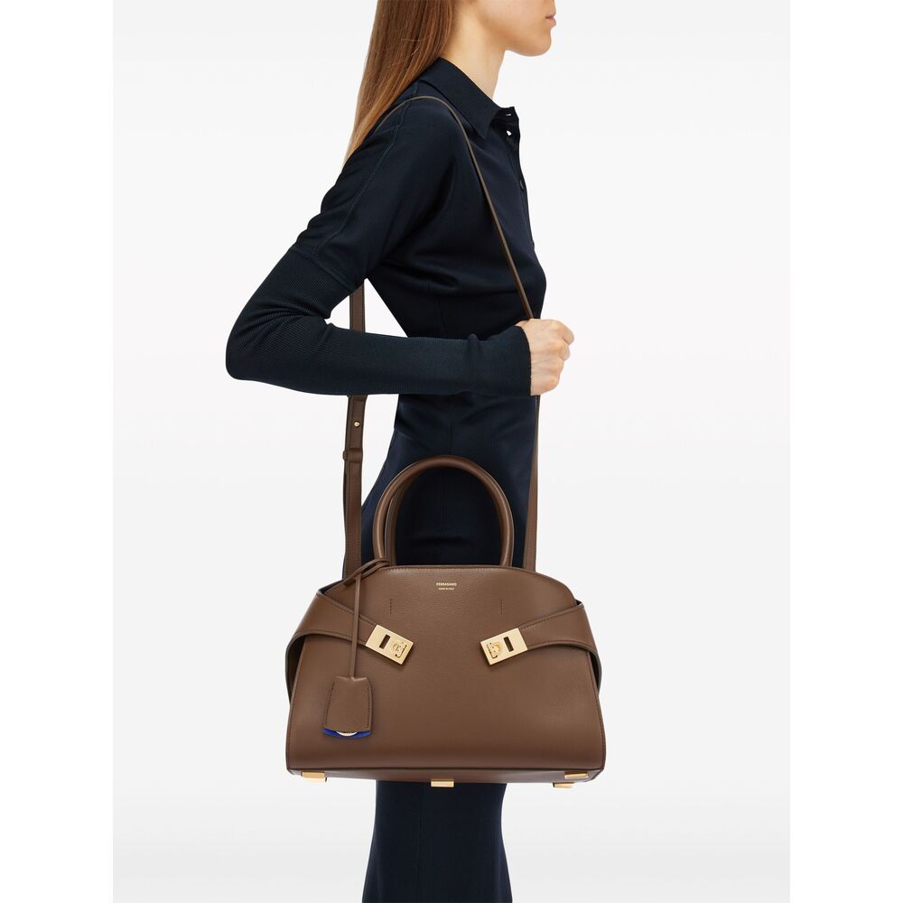 Taupe Brown Calfskin Tote Bag