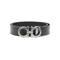 Black Brown Calf Leather Gancini Belt