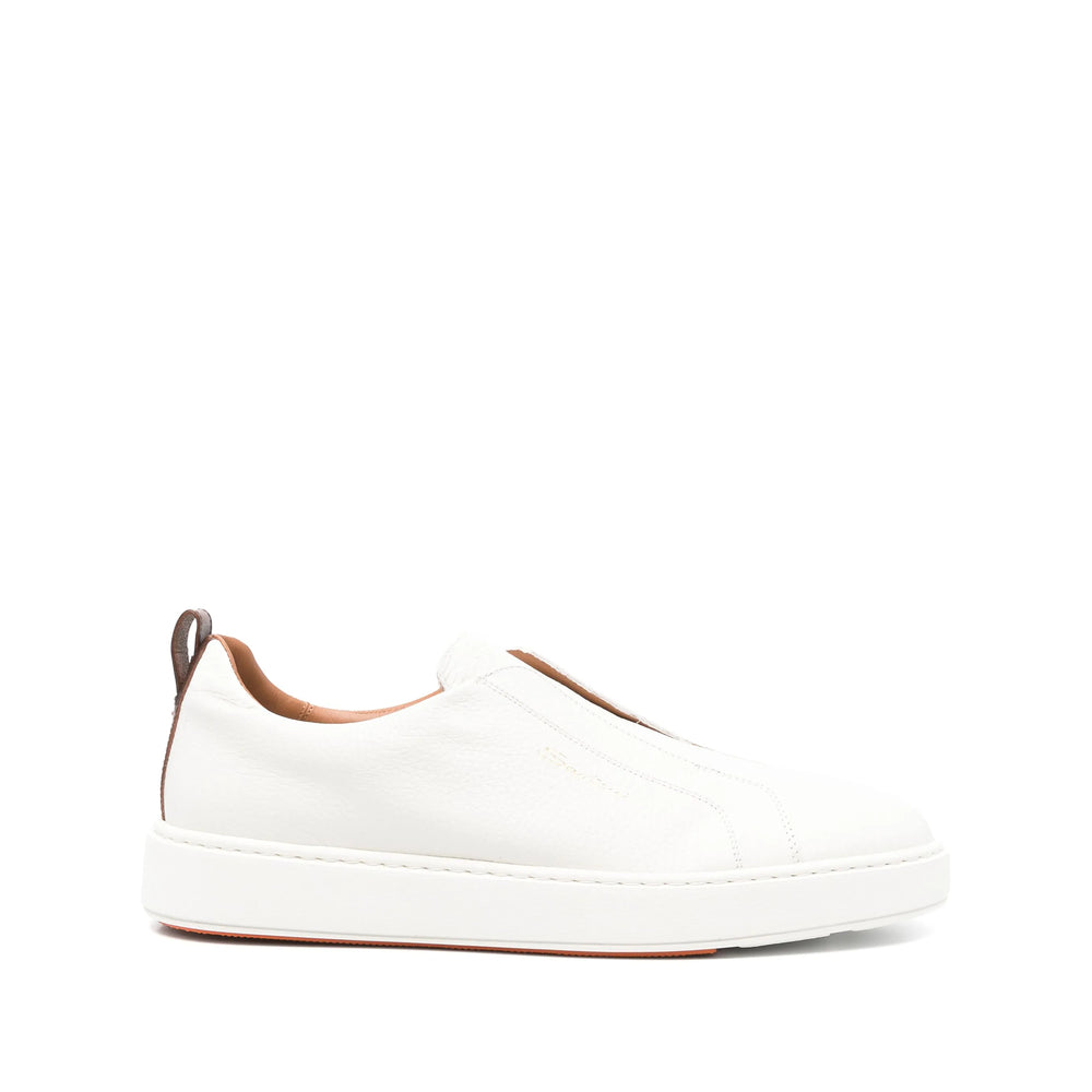 Beige Calf Leather Slip-on