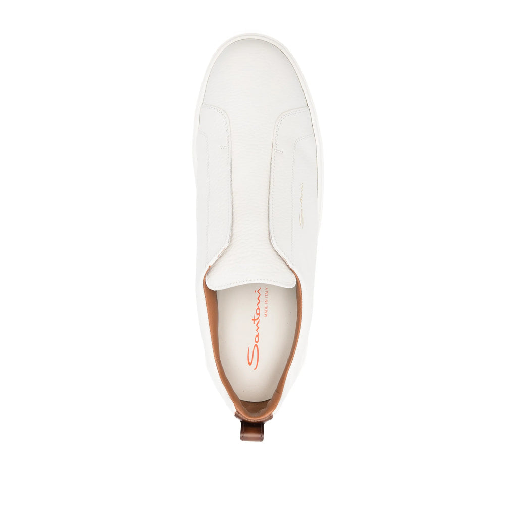Beige Calf Leather Slip-on